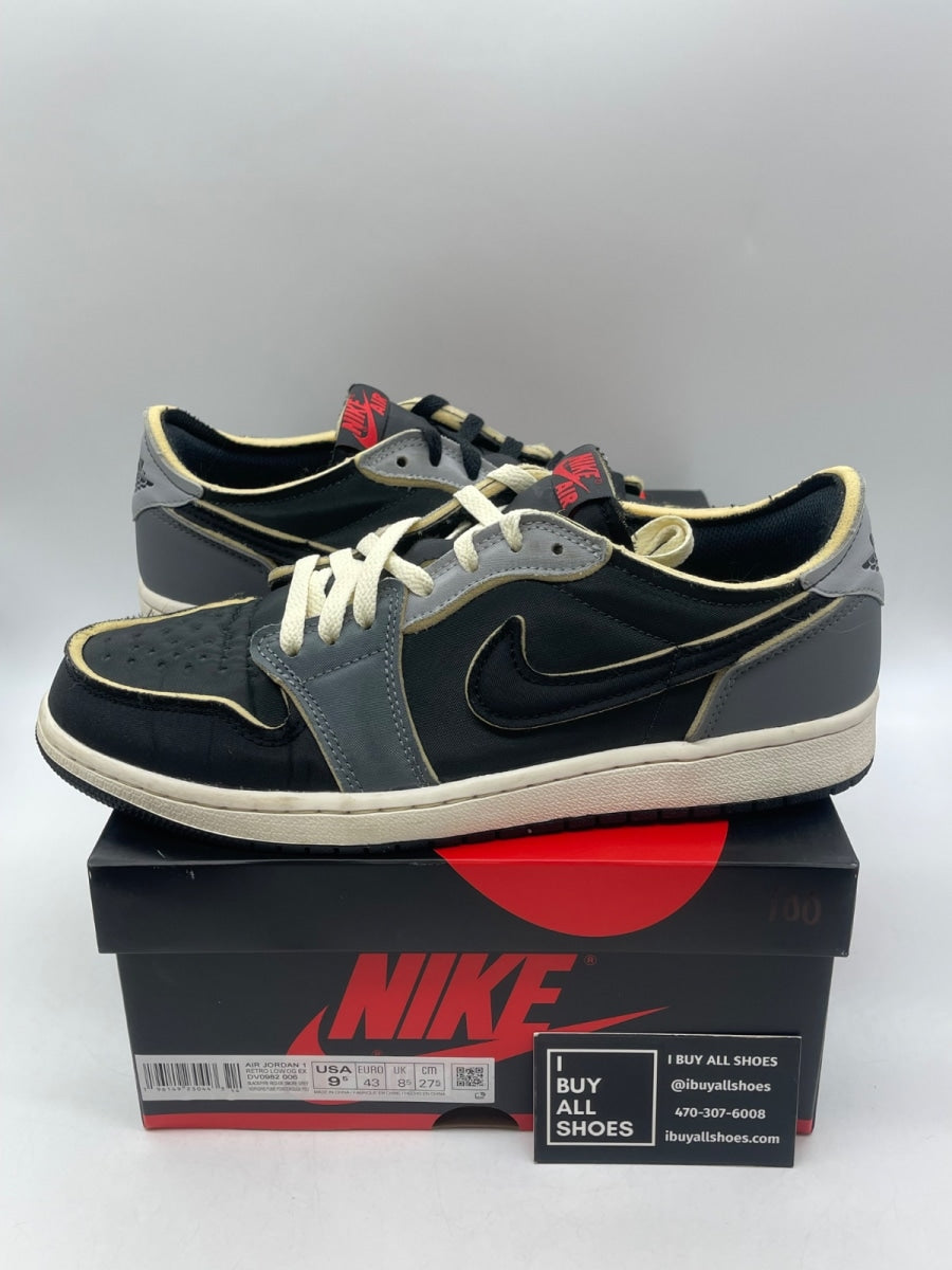 Jordan 1 Low OG EX Black Smoke Grey 9.5 (Moderately Worn Pre-Owned) - Image 1