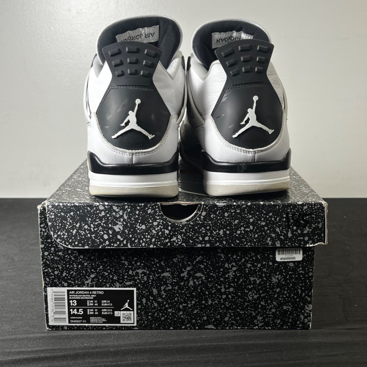 Jordan 4 Retro Military Black 13 (Lightly Worn Pre-Owned)JordanWhite/Black-Neutral Grey - Image 4