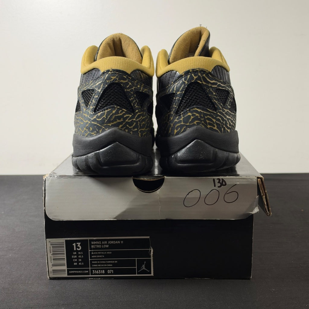 Jordan 11 Retro Low IE Black Metallic Gold (Women's) (Size 13W) - Image 4