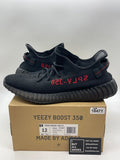 adidas Yeezy Boost 350 V2 Black Red 12 (Moderately Worn Pre-Owned) - Image 1