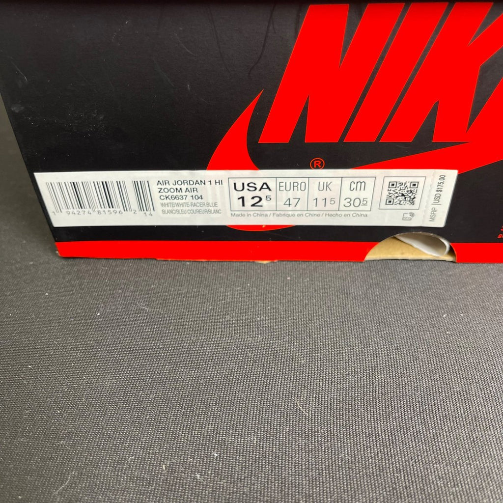 Jordan 1 Retro High Zoom White Racer Blue (Size 12.5) - aux