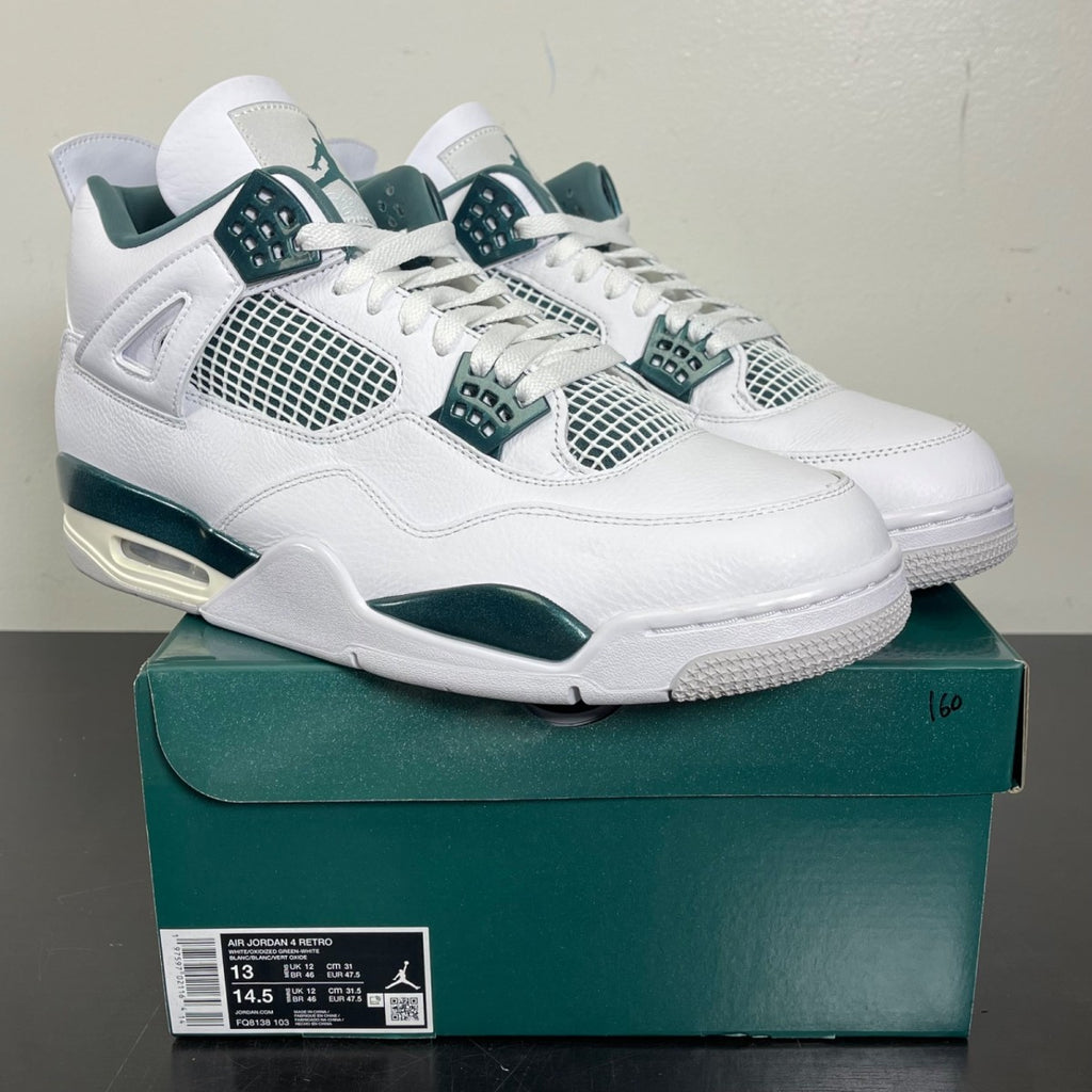 Jordan 4 Retro Oxidized Green 13 (Moderately Worn Pre-Owned)JordanWhite/Oxidized Green/White/Neutral Grey - Image 1
