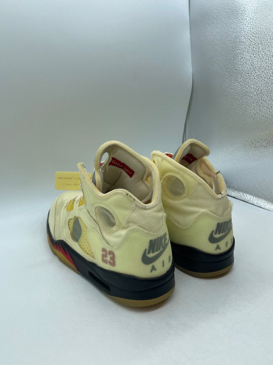 Jordan 5 Retro Off-White Sail 13 (Moderately Worn Pre-Owned)JordanSail/Fire Red-Muslin-Black - Image 4
