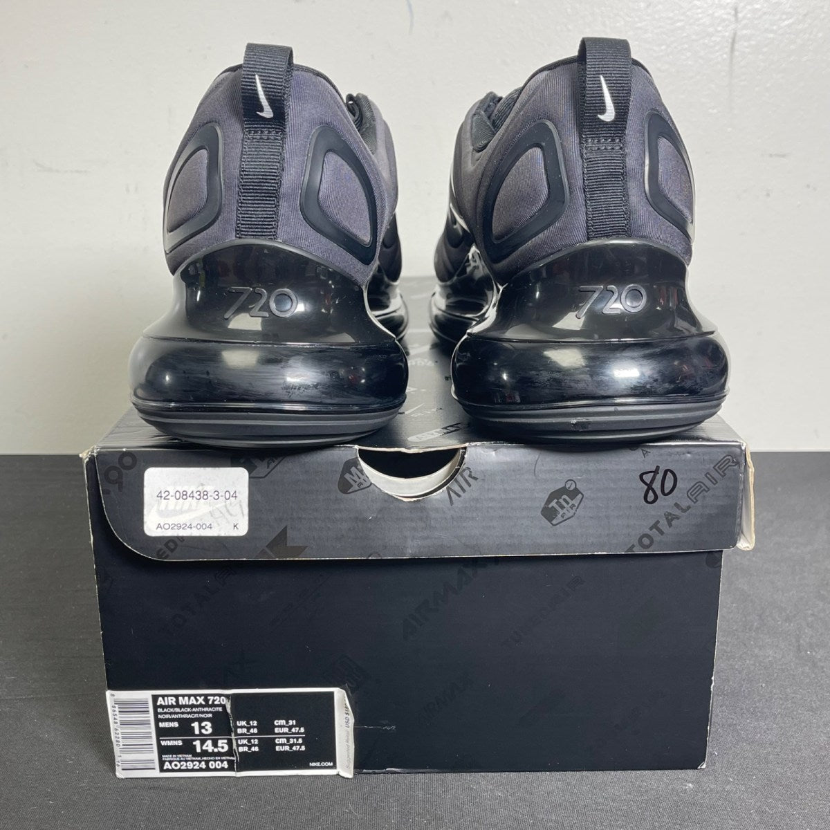 Nike Air Max 720 Total Eclipse 13 (Moderately Worn Pre-Owned)NikeBlack/Black-Anthracite - Image 4
