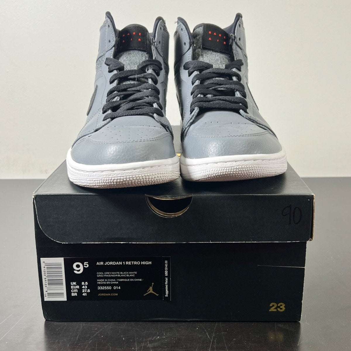 Jordan 1 Retro Rare Air Patch 9.5 (Moderately Worn Pre-Owned)JordanBlack/Gym Red-Black-White - Image 2