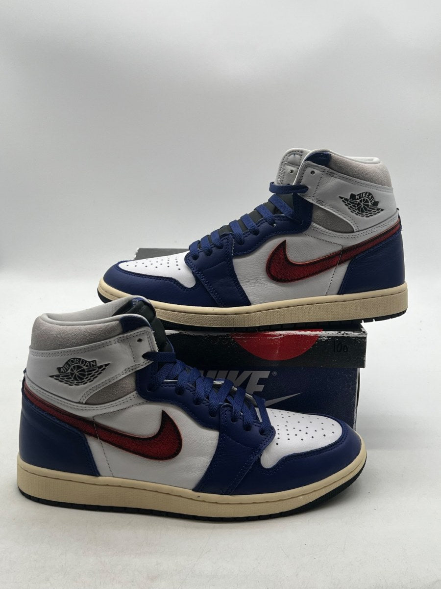 Jordan 1 Retro High OG Rare Air 10.5 (Lightly Worn Pre-Owned)JordanWhite/Black-Neutral Grey-Deep Royal Blue-Muslin - Image 1
