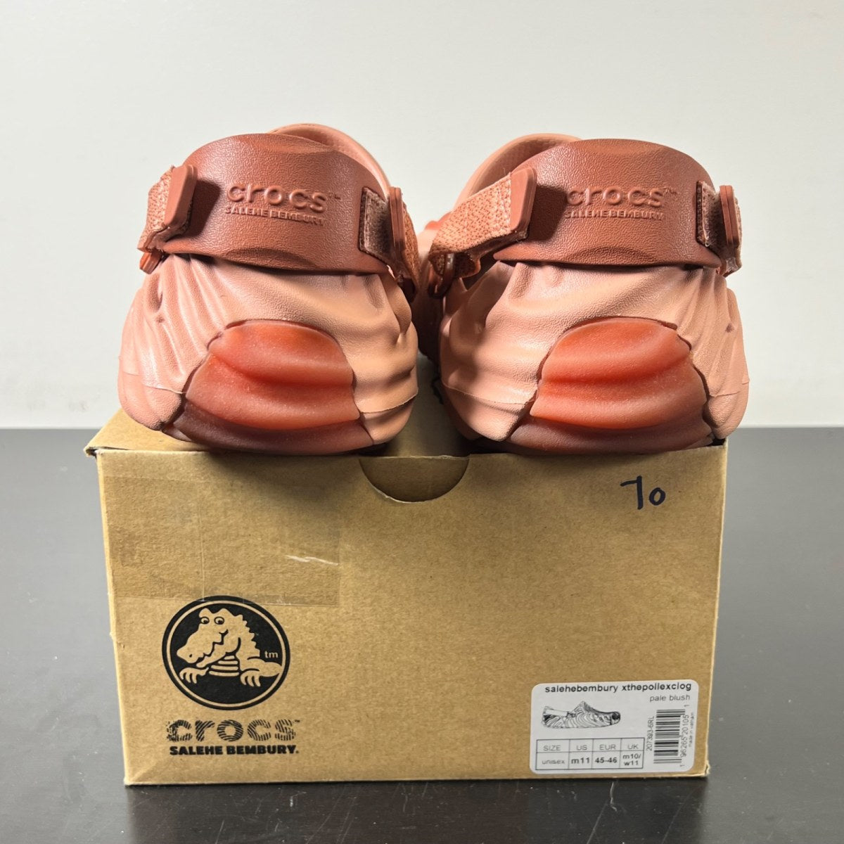 Crocs Pollex Clog by Salehe Bembury Kuwata 11 (Lightly Worn Pre-Owned)CrocsSalmon Pink/Red - Image 4