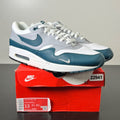 Nike Air Max 1 Dark Teal Green 13 (Lightly Worn Pre-Owned)NikeWhite/Dark Teal Green-Wolf Grey-Black - Image 1