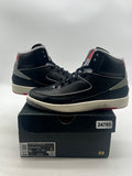 Jordan 2 Retro Black Cement (GS) 6Y (Lightly Worn Pre-Owned)JordanBlack/Fire Red/Sail/Cement Grey - Image 1