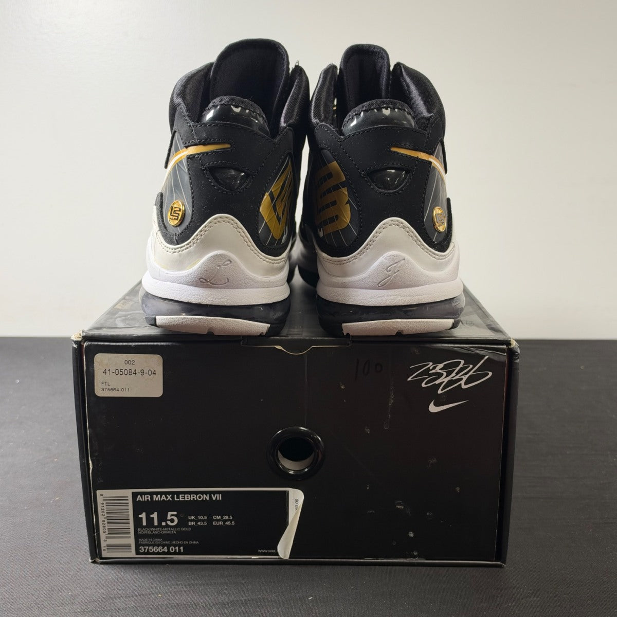 Nike LeBron 7 Black/White-Metallic Gold (Size 11.5) - Image 5