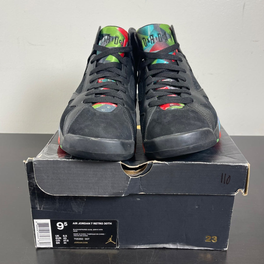 Jordan 7 Retro Barcelona Nights 9.5 (Moderately Worn Pre-Owned)JordanBlack/Blue Graphite-Retro-Infrared 23 - Image 2