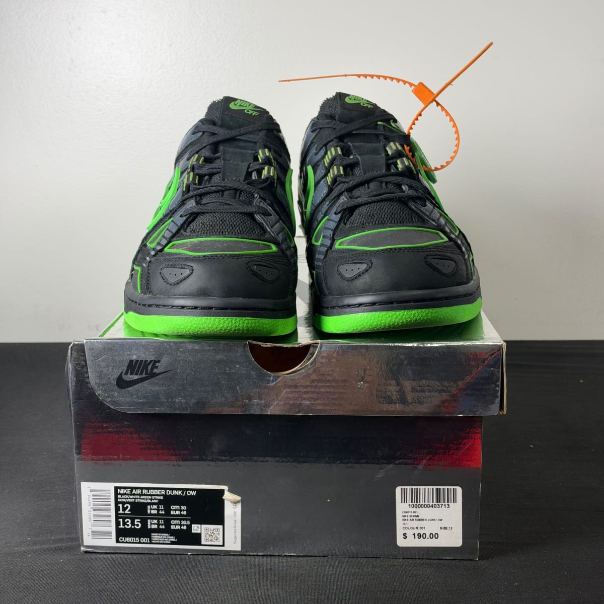 Nike Air Rubber Dunk Off-White Green Strike (Size 12) - aux