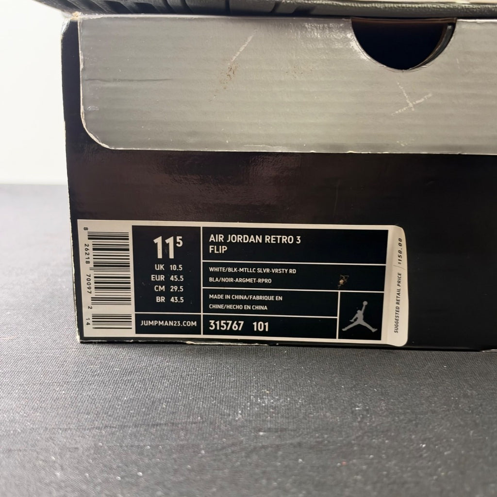 Jordan 3 Retro White Flip (Size 11.5) - Image 4