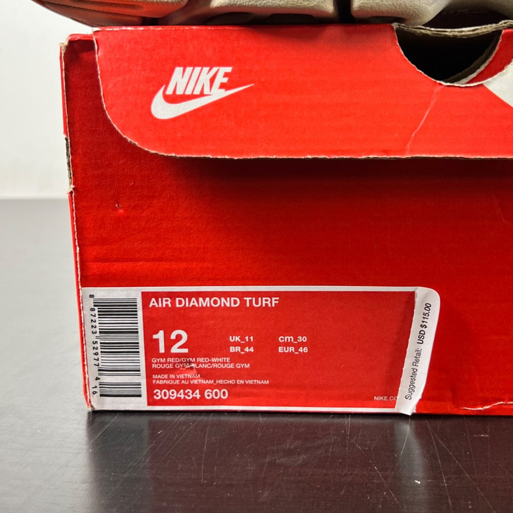 Nike Air Diamond Turf Deion Sanders 12 (Moderately Worn Pre-Owned)NikeGym Red/Gym Red-White - Image 4