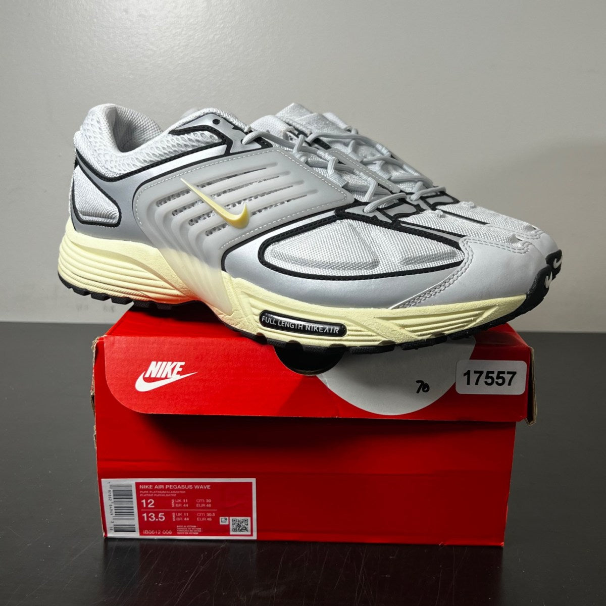 Nike Air Pegasus Wave Pure Platinum Metallic Platinum Black Alabaster 12 (Lightly Worn Pre-Owned)NikePure Platinum/Metallic Platinum/Black/Alabaster - Image 1