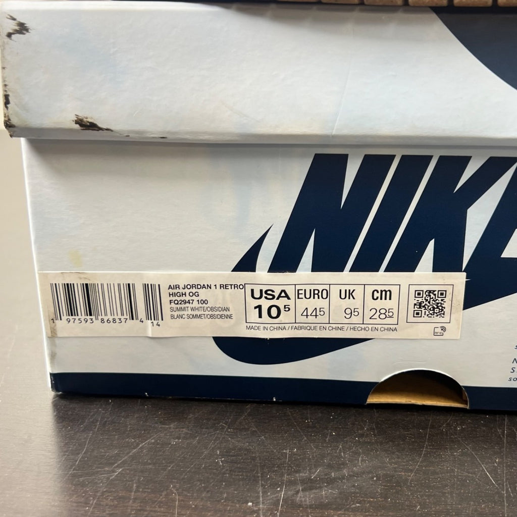 Jordan 1 Retro High OG Denim 10.5 (Lightly Worn Pre-Owned)JordanSummit White/Obsidian-Summit White-Gum Medium Brown - Image 5