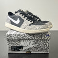 Jordan 1 Retro Low OG Black Cement 12 (Moderately Worn Pre-Owned)JordanBlack/Muslin/Tech Grey/White/Sail - Image 1