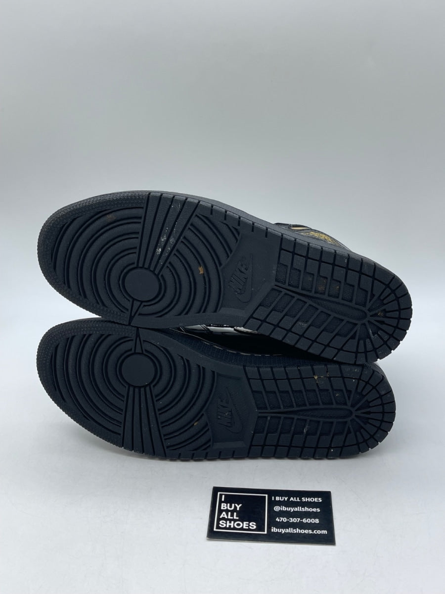 Jordan 1 Retro High Black Metallic Gold (2020) 9 (Moderately Worn Pre-Owned) - Image 7