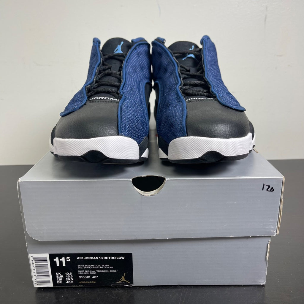 Jordan 13 Retro Low Brave Blue 11.5 (Moderately Worn Pre-Owned)JordanBrave Blue/Metallic Silver-Black - Image 2