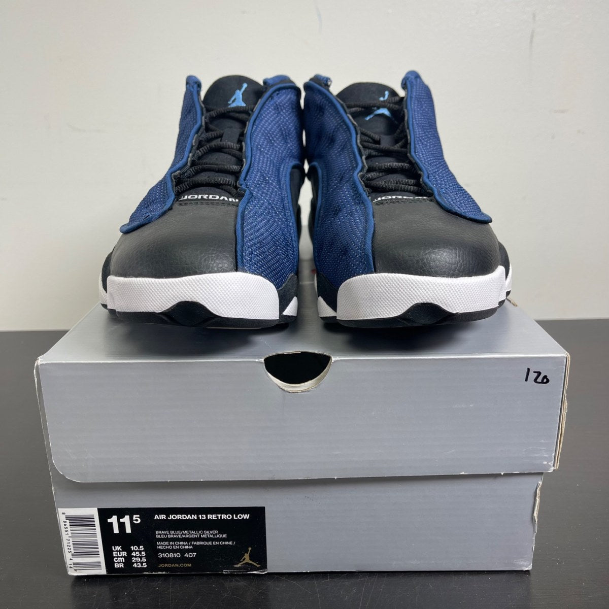 Jordan 13 Retro Low Brave Blue 11.5 (Moderately Worn Pre-Owned)JordanBrave Blue/Metallic Silver-Black - Image 2