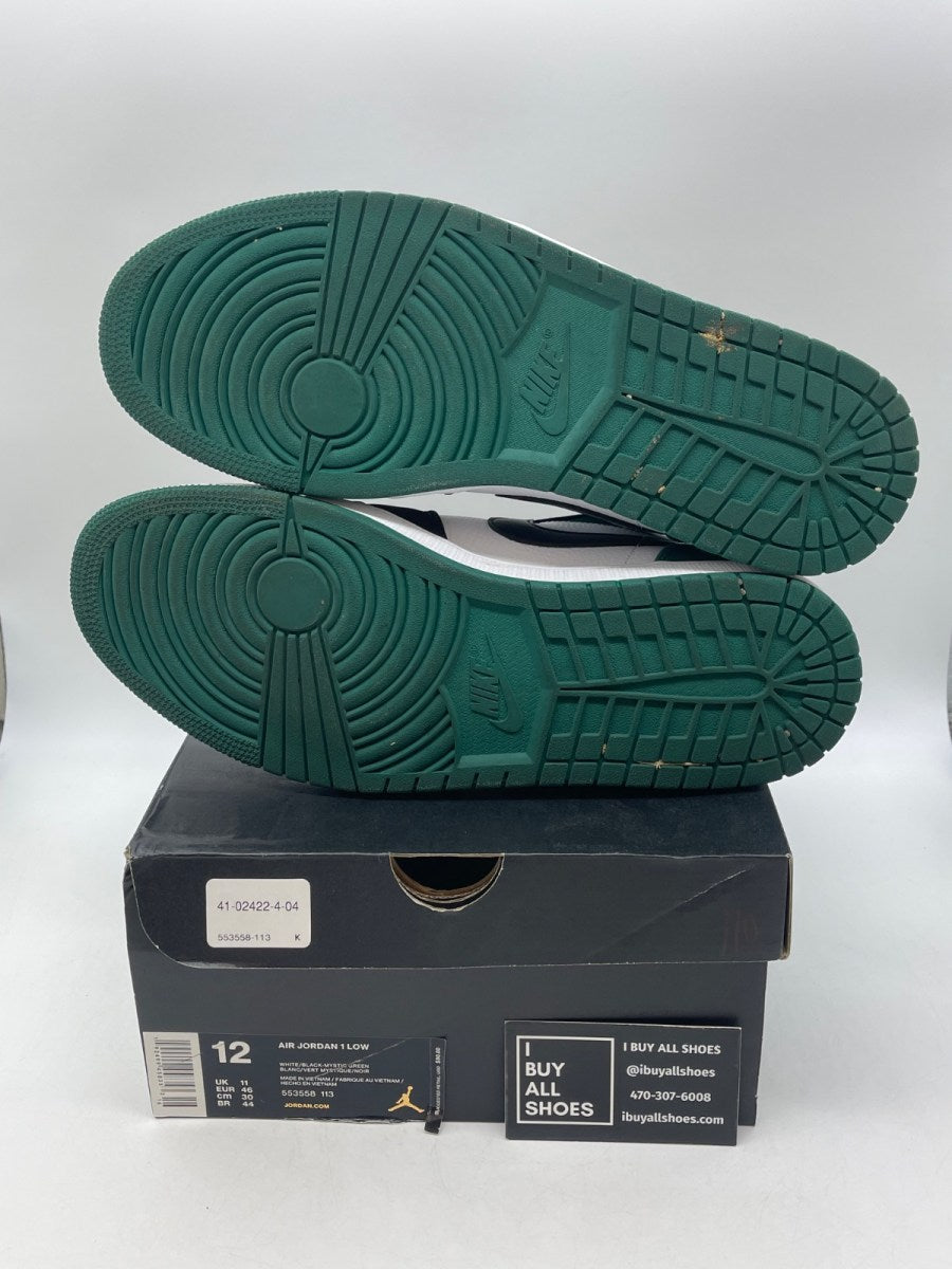 Jordan 1 Low White Black Mystic Green 12 (Moderately Worn Pre-Owned) - Image 7