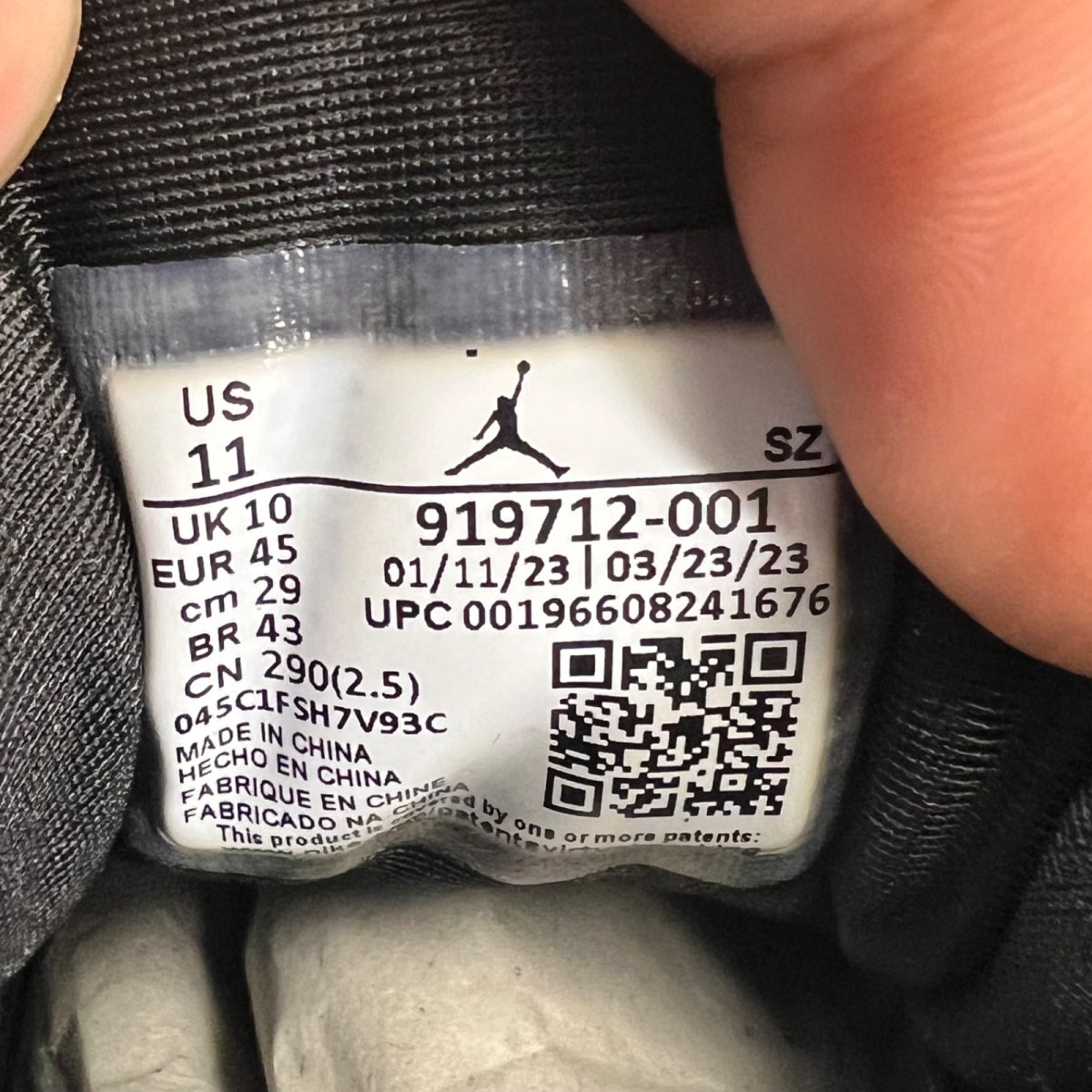 Jordan 11 Retro Low IE Craft Black White 11 (Lightly Worn Pre-Owned)JordanBlack/Black/White - Image 7