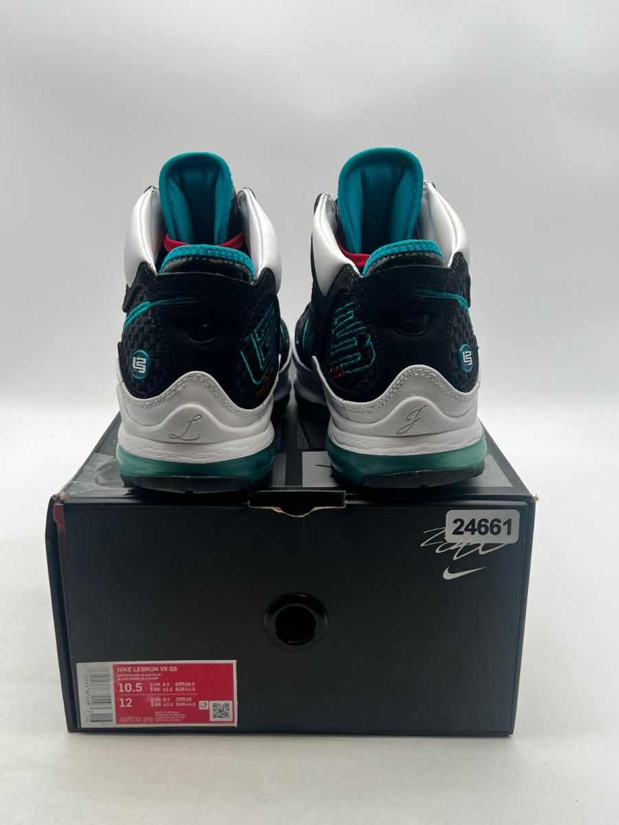 Nike LeBron 7 NFW Red Carpet (2019) 10.5 (Moderately Worn Pre-Owned)NikeWhite/Black-Glass Blue-Challenge Red - Image 3