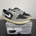 Jordan 1 Retro Low OG Black Cement 12 (Moderately Worn Pre-Owned)JordanBlack/Muslin/Tech Grey/White/Sail - Image 1