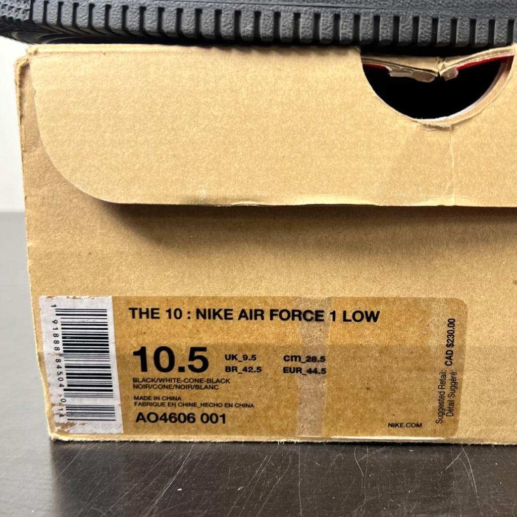 Nike Air Force 1 Low Off-White Black White 10.5 (Lightly Worn Pre-Owned)NikeBlack/White-Cone-Black - Image 3