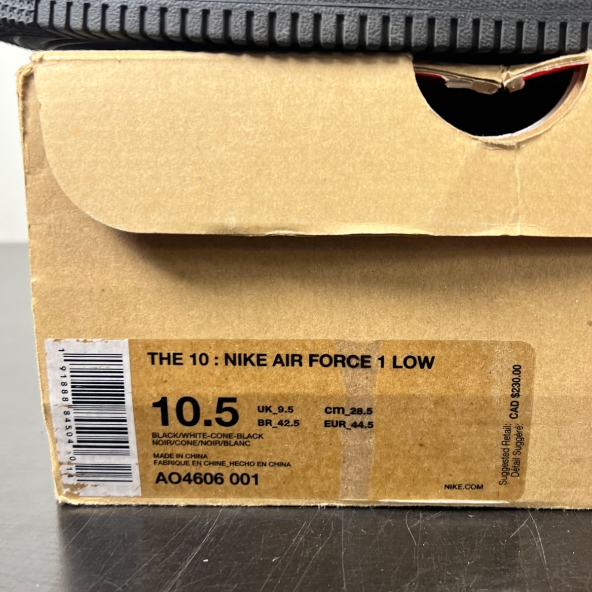 Nike Air Force 1 Low Off-White Black White 10.5 (Lightly Worn Pre-Owned)NikeBlack/White-Cone-Black - Image 3