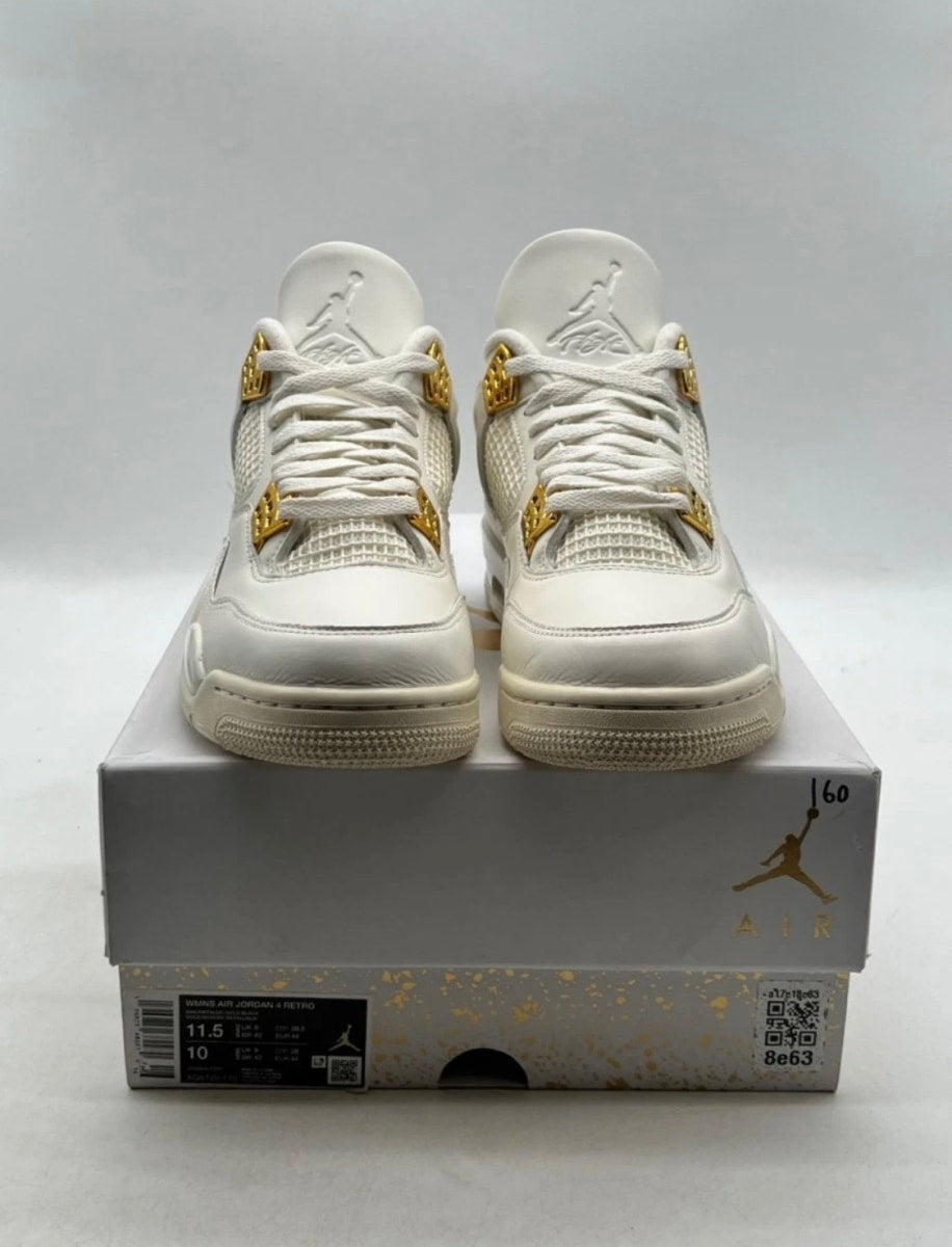 Jordan 4 Retro Metallic Gold (Women's) 11.5W (Lightly Worn Pre-Owned)JordanSail/Metallic Gold/Black - Image 2