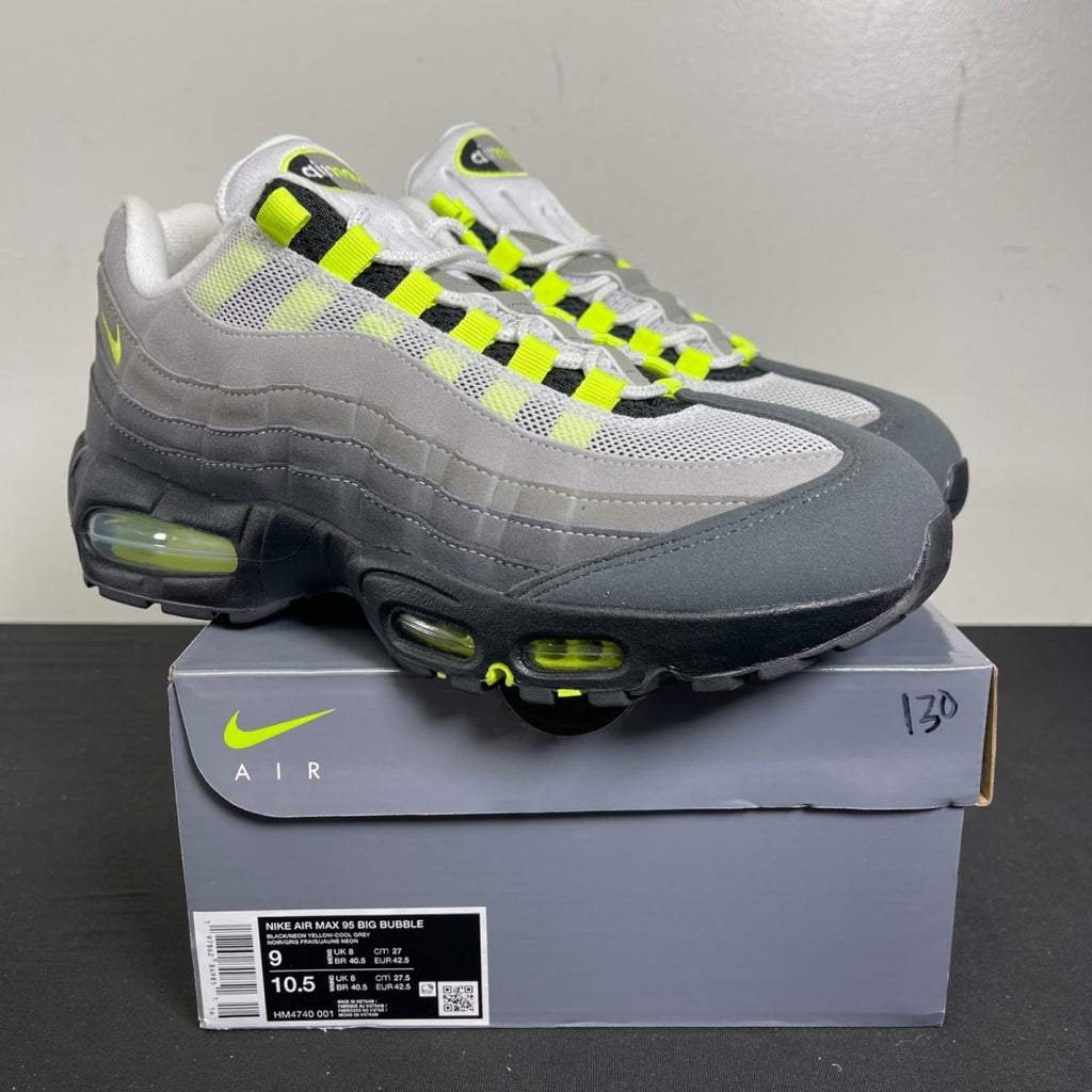 Nike Air Max 95 OG Big Bubble Neon (2025/2026) 9 (Moderately Worn Pre-Owned)NikeBlack/Neon Yellow/Cool Grey - Image 1