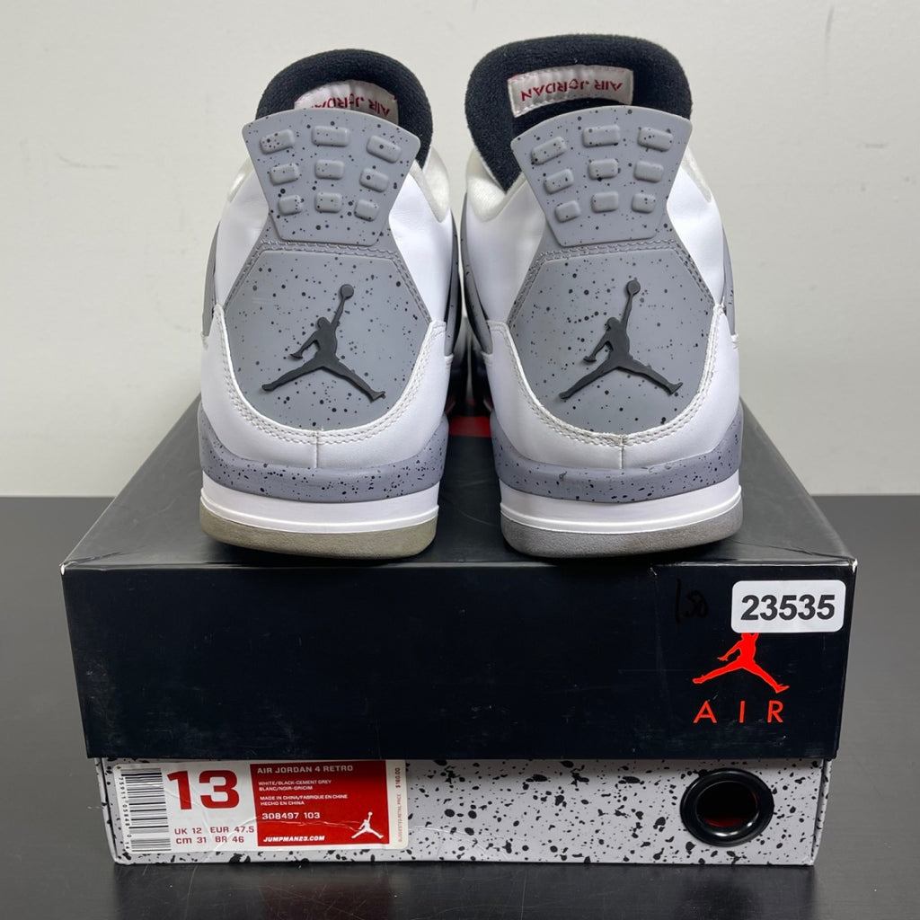 Jordan 4 Retro White Cement (2012) 13 (Moderately Worn Pre-Owned)JordanWhite/Black-Tech Grey - Image 4