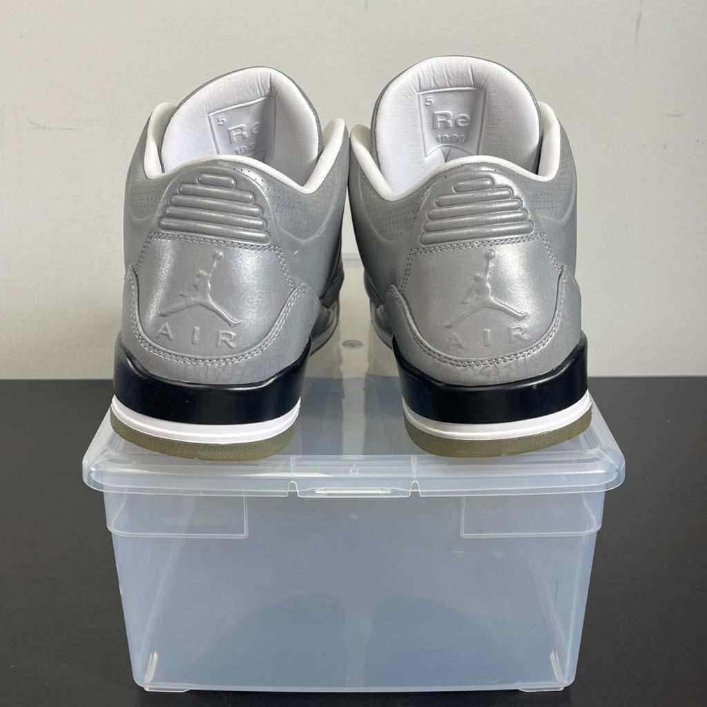 Jordan 3 Retro 5Lab3 Silver 11 (Moderately Worn Pre-Owned)JordanReflect Silver/Reflect Silver-Black-White - Image 4