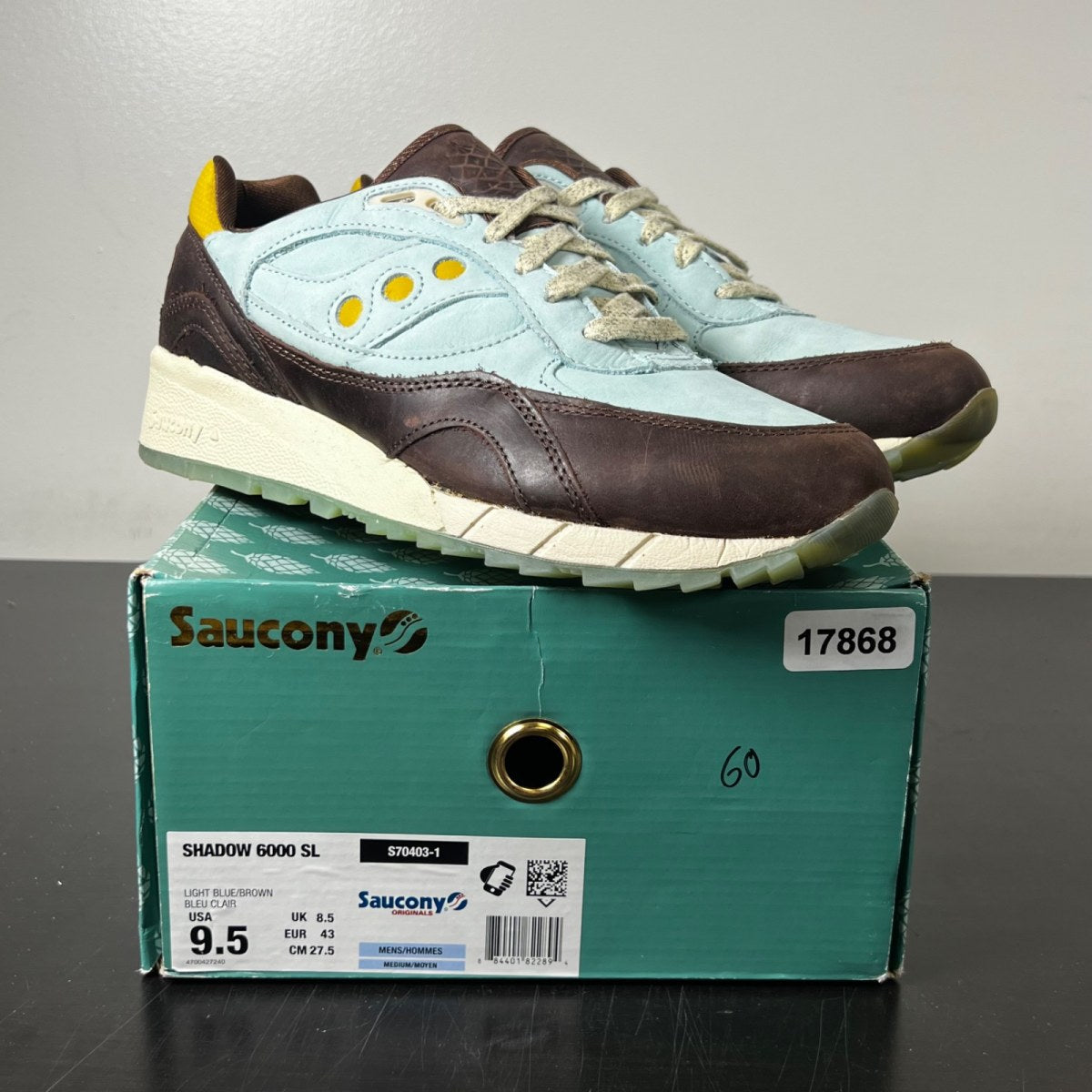 Saucony Shadow 6000 Oktoberfest (2018) 9.5 (Lightly Worn Pre-Owned)SauconyLight Blue/Brown - Image 1