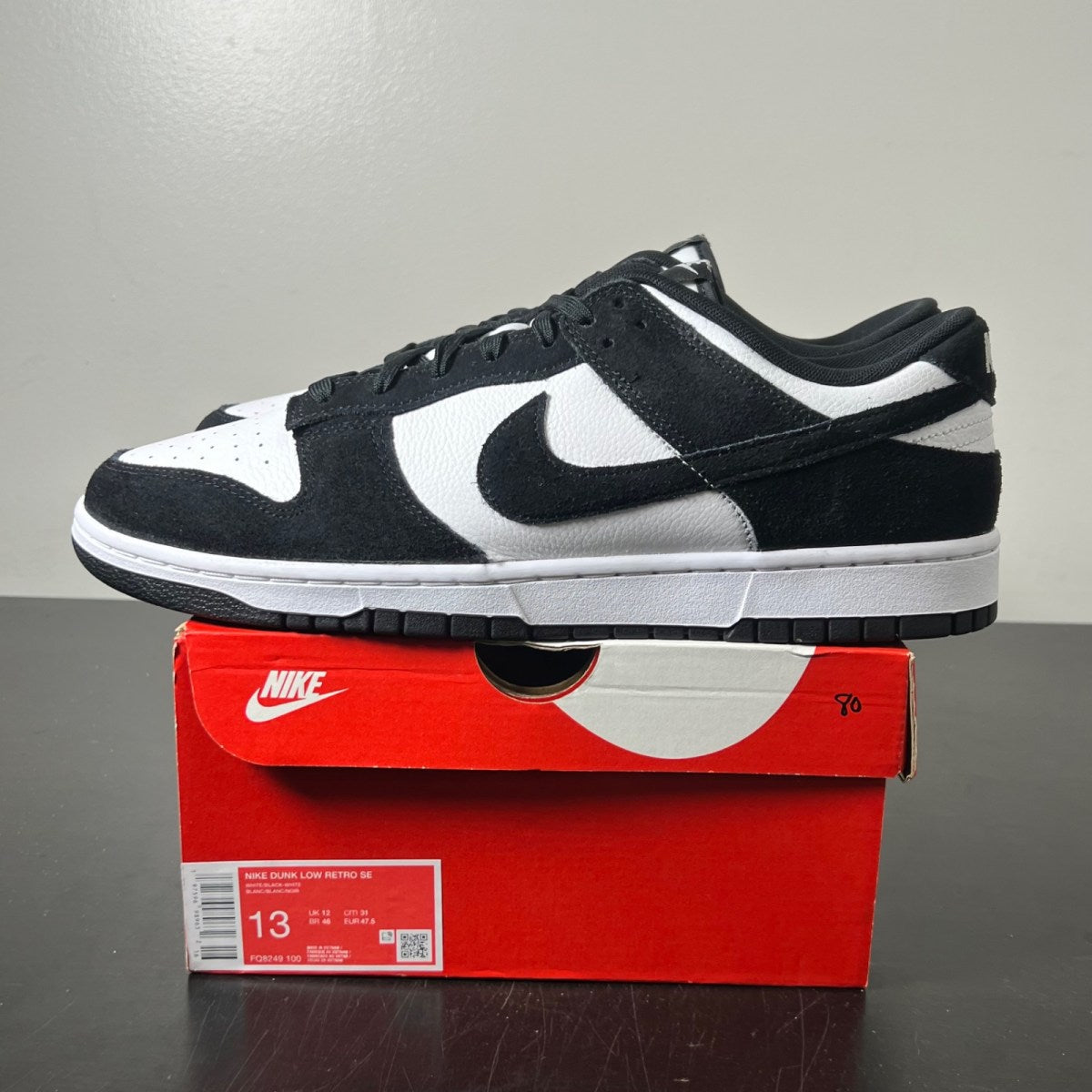 Nike Dunk Low Retro SE Suede Panda 13 (Lightly Worn Pre-Owned)Nike - Image 3