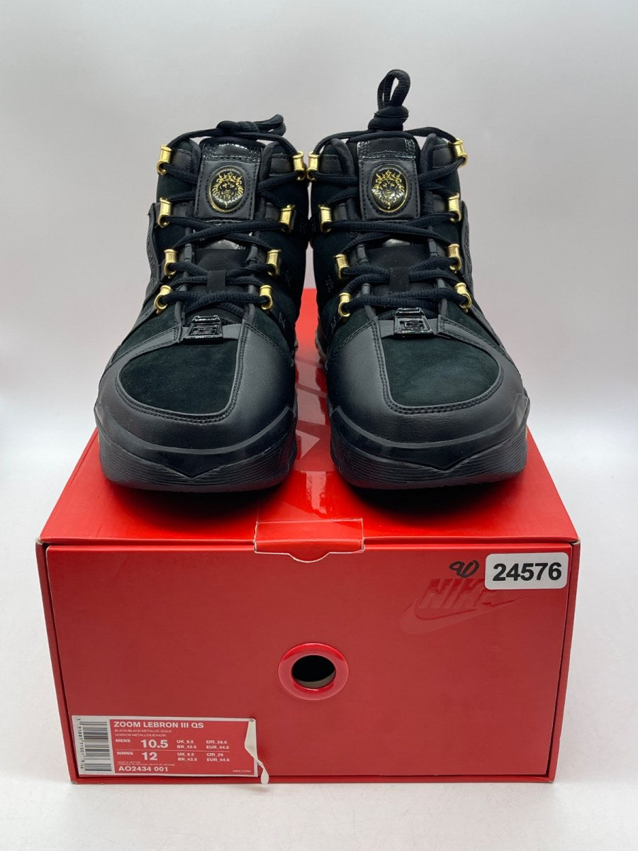 Nike LeBron 3 Black Gold (2018) 10.5 (Moderately Worn Pre-Owned)NikeBlack/Black-Metallic Gold - Image 2