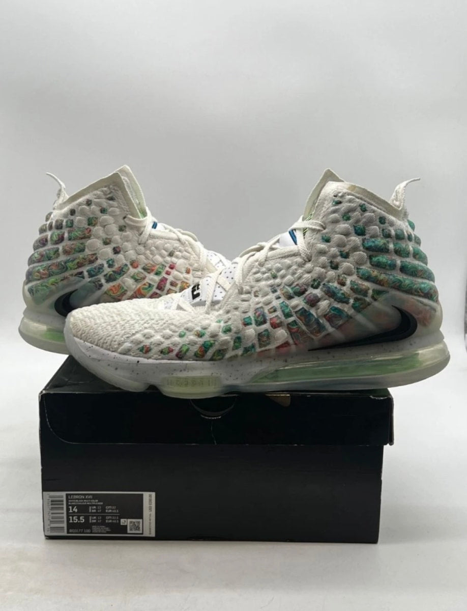 Nike LeBron 17 Air Command Force 14 (Lightly Worn Pre-Owned)NikeWhite/Black-Multi-Color - Image 1