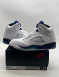 Jordan 5 Retro Grape (2025) 11.5 (Moderately Worn Pre-Owned)JordanWhite/Grape Ice-New Emerald - Image 1