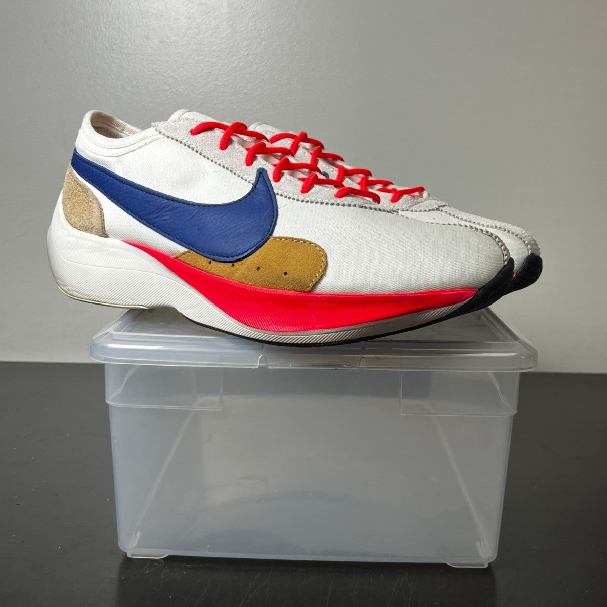 Nike Moon Racer Sail Solar Blue 12 (Lightly Worn Pre-Owned)NikeSail/Gym Red-Solar Blue-Praline - Image 1