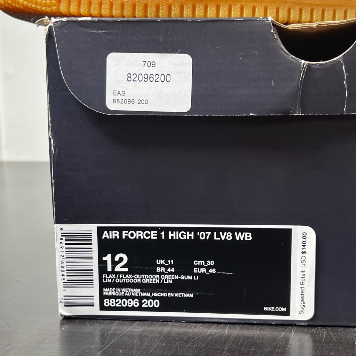 Nike Air Force 1 High Flax (2018) 12 (Moderately Worn Pre-Owned)NikeFlax/Flax-Outdoor Green-Gum Light Brown - Image 4