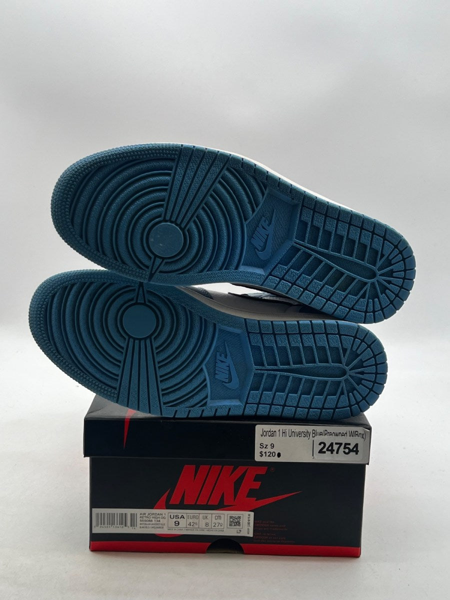Jordan 1 Retro High OG University Blue 9 (Moderately Worn Pre-Owned)JordanWhite/University Blue-Black - Image 8