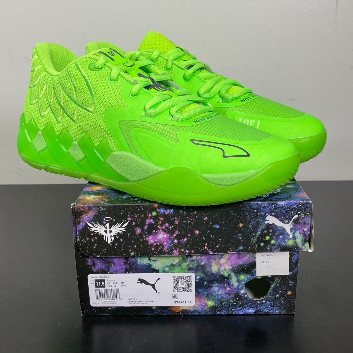 Puma LaMelo Ball MB.01 Lo Green Gecko 11.5 (Moderately Worn Pre-Owned)PumaGreen Gecko/Castlerock - Image 1