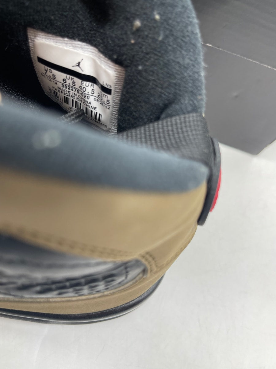 Jordan 9 Retro Olive (2012) 7.5 (Moderately Worn Pre-Owned)JordanBlack/Light Olive-Varsity Red - Image 8