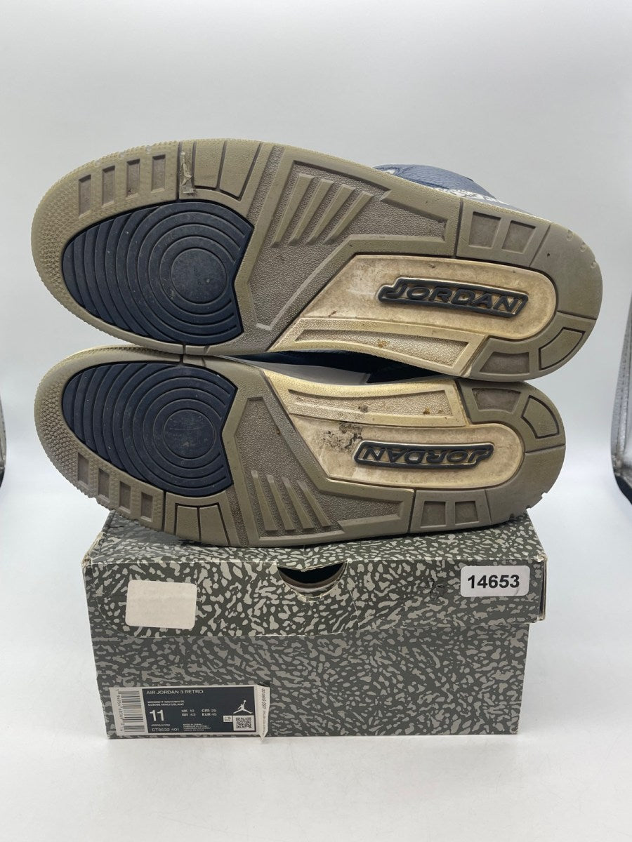 Jordan 3 Retro Georgetown (2021) 11 (Moderately Worn Pre-Owned)JordanMidnight Navy/Cement Grey-White - Image 7