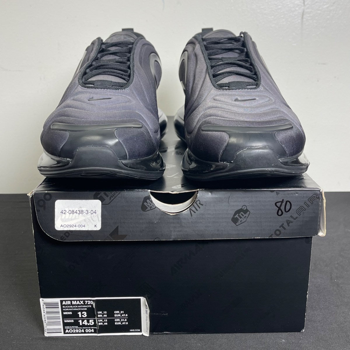 Nike Air Max 720 Total Eclipse 13 (Moderately Worn Pre-Owned)NikeBlack/Black-Anthracite - Image 2