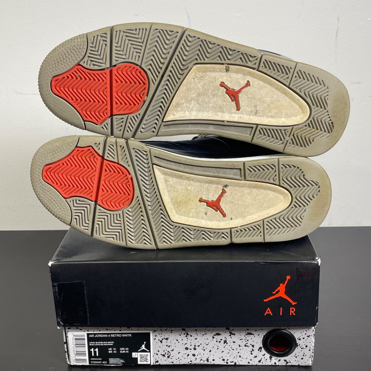 Jordan 4 Retro Winterized Loyal Blue 11 (Moderately Worn Pre-Owned)JordanLoyal Blue/White-Habanero Red-Black - Image 5
