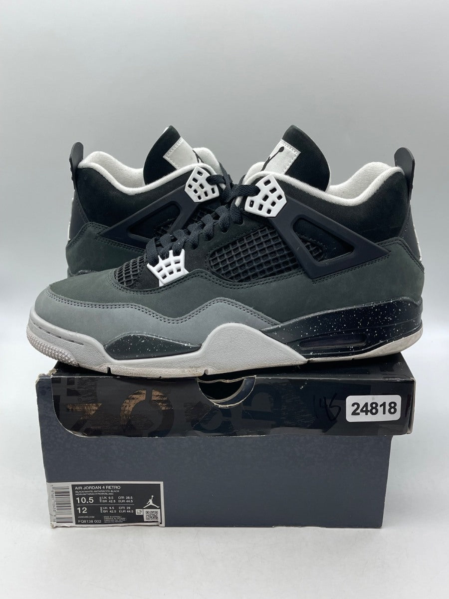 Jordan 4 Retro Fear (2024) 10.5 (Moderately Worn Pre-Owned)JordanBlack/White/Anthracite/Black/Pure Platinum - Image 1