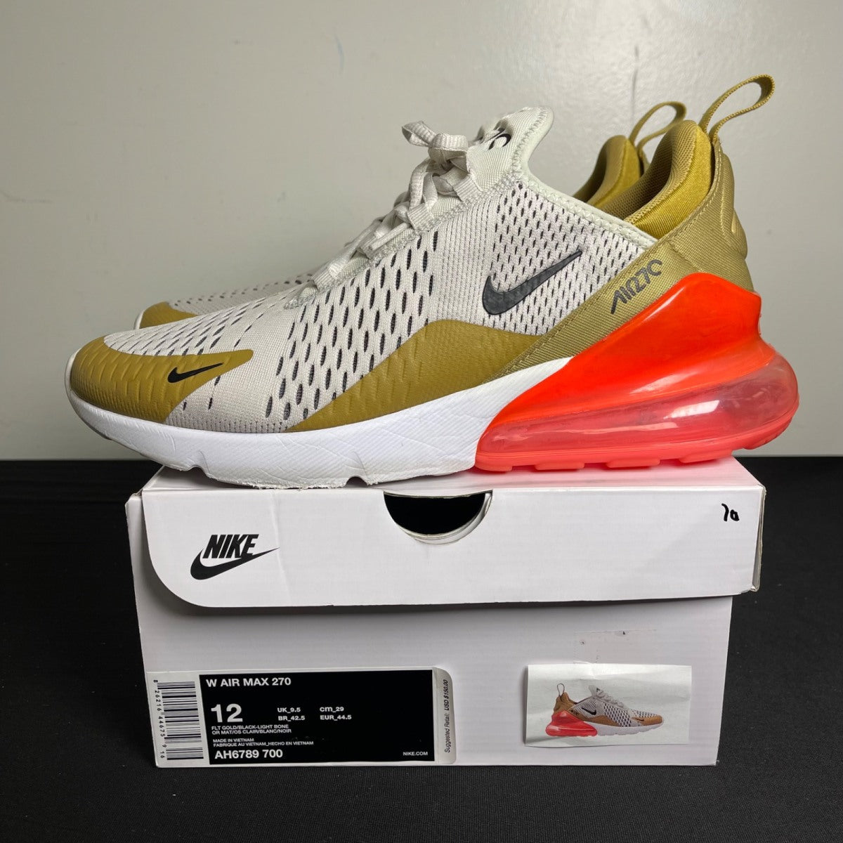 Nike Air Max 270 Flat Gold (Women's) (Size 12W) - Image 3