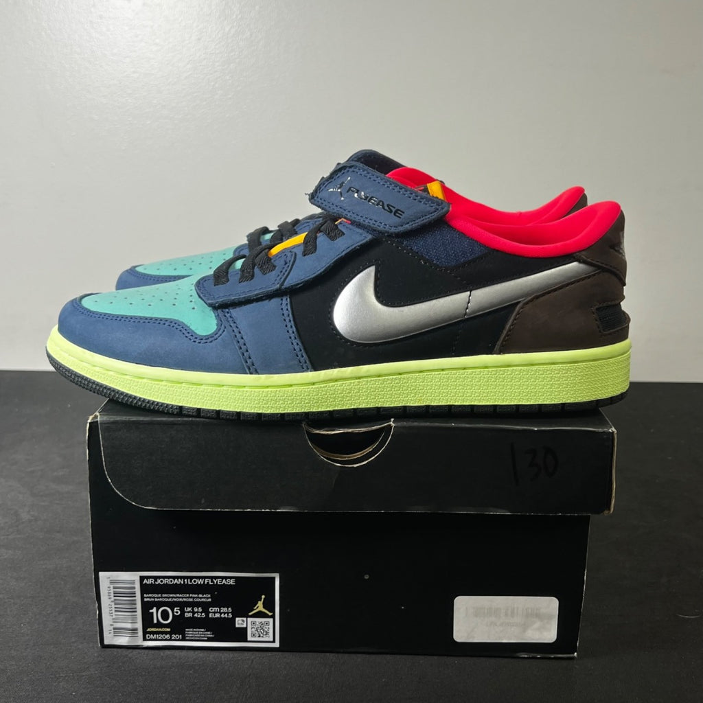 Jordan 1 Low FlyEase Bio Hack 10.5 (Lightly Worn Pre-Owned)JordanBaroque Brown/Black/Laser Orange/Racer Pink - Image 3